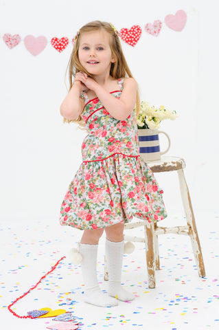 Tegan Pink Roses Dress, Sizes in 3Y - 6Y - The Happiness Blog | Oobi Girls Kid Fashion