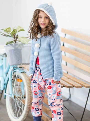 Girl in pink flower pants