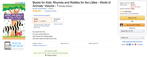 FREE THIS WEEKEND ONLY - Fun Rhyming Puzzle Book for your little one. Get it now!! http://mybook.to/Riddle1