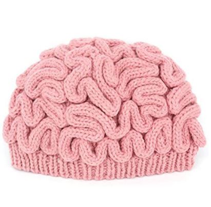 pink beanie hat, brain beanie hat, hat, winter hat, pink beanie