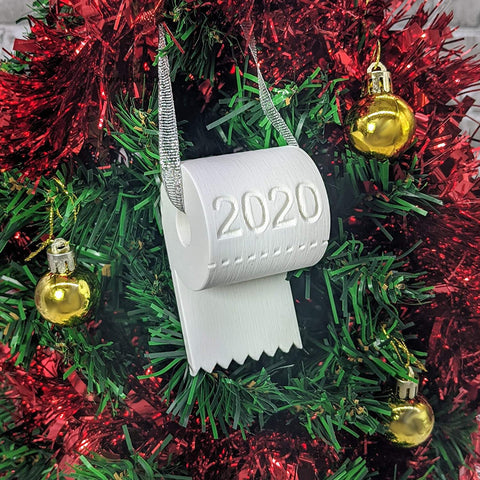 2020, 2020 toilet paper, toilet paper ornament, Christmas ornament, Christmas tree