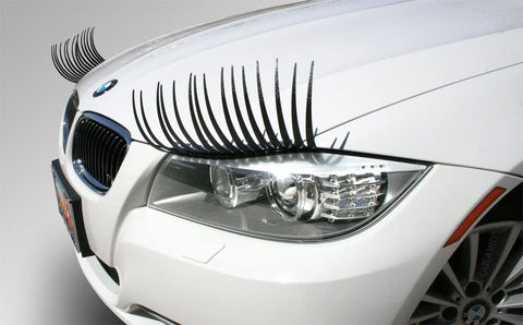 car lashes, white car, eyelash, eyelash for headlights