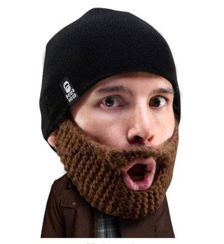 beard beanie, beanie hat, knitted beard, man wearing black beanie,