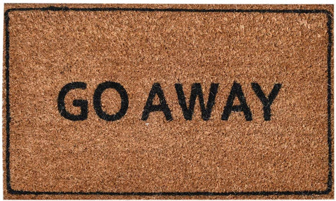 go away doormat, brown doormat, welcome doormat