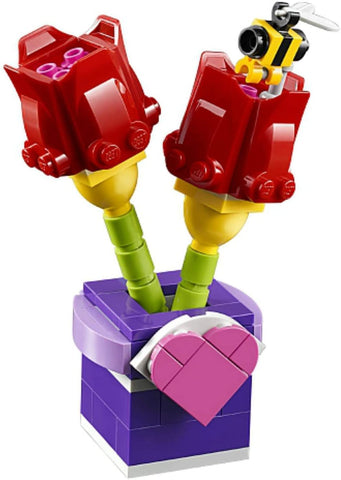 tulips, flowers for valentine's day, lego tulips, bee, red tulips