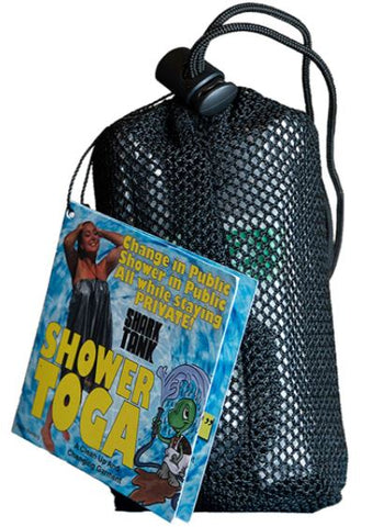 shower toga, shower curtain, camping, taking a shower