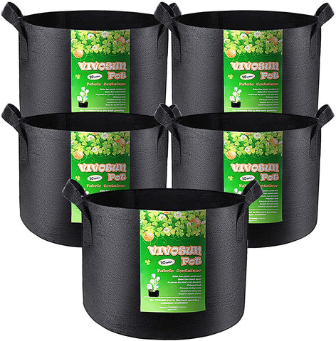 plant grower bags, 5 plat grower bags, black pots