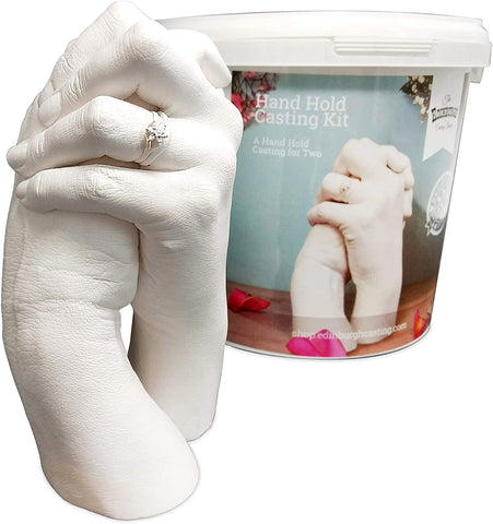 couple holding hands, hand casting kit, 