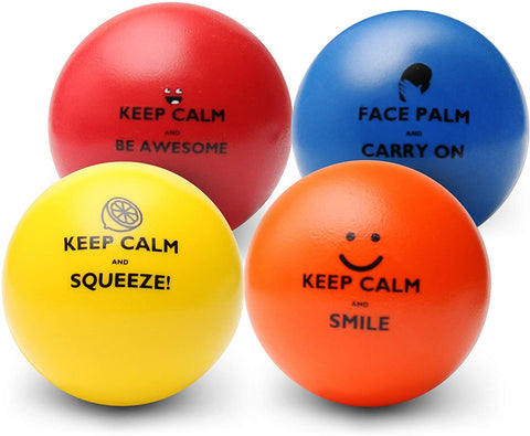 stress toys, colorful stress balls, keep calm stress ball