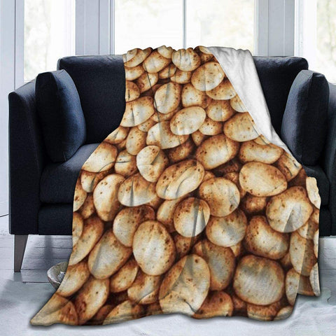 Potato Fleece Blanket, Black Sofa