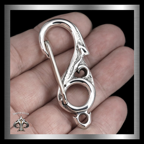 Biker Maori Fish Hook Sterling Silver Belt Clip Wallet Chain Part – Sinister Silver Co.