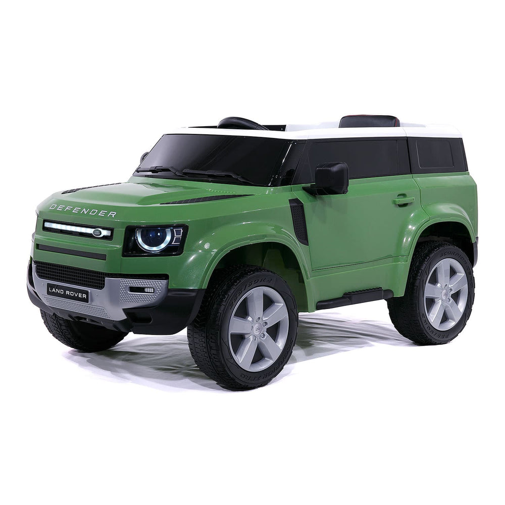 mint green land rover ride on