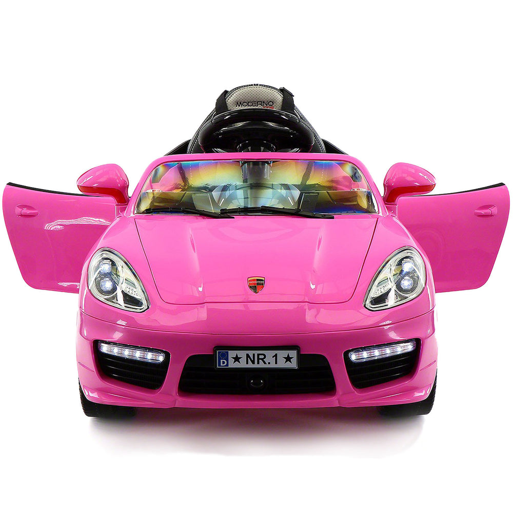 pink kids ride on car