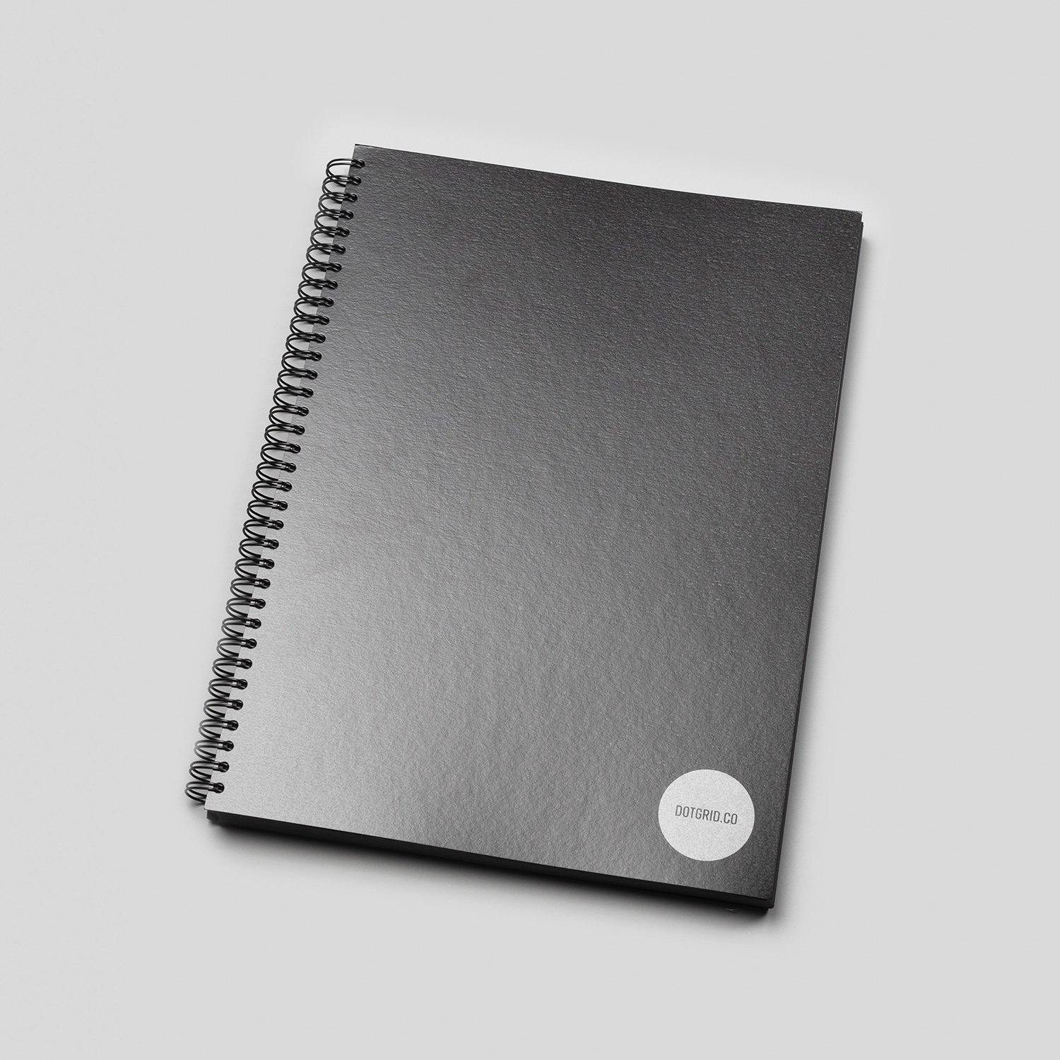 A4 Spiral Dot Grid Notebook With Dotted Black Pages Dotgrid   Dotgrid Studio NBA4B Front 2000x 