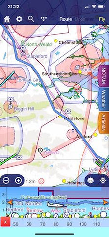 Skirting airspace around London