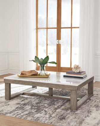 Loyaska Brown / Ivory Rectangular Cocktail Table