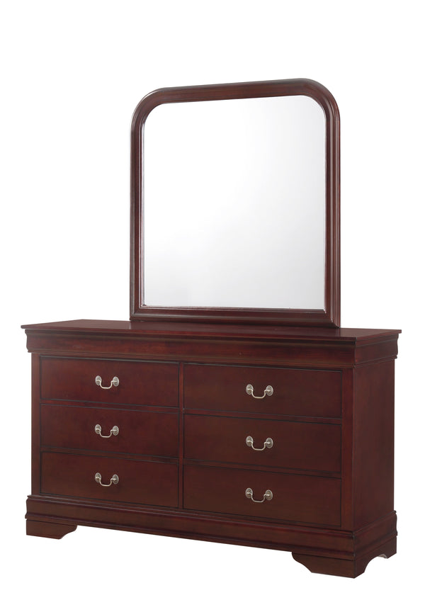 Best Master Furniture Bessy Traditional Cherry Wood Dresser and Mirror