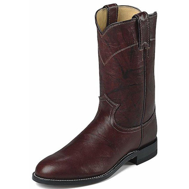 Justin Men's (3162) Premium Dark Brown Marbled Deerlite Pull-On Roper ...