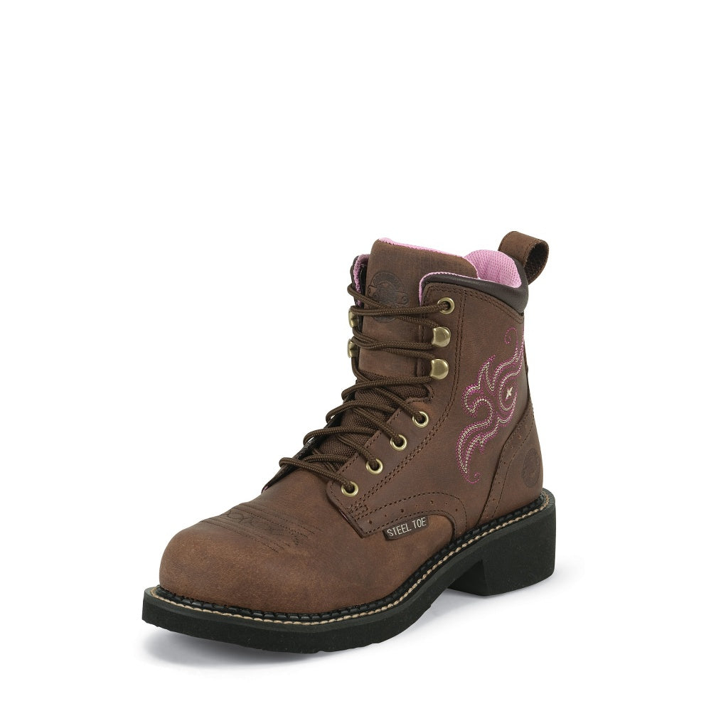 women's lace up leather work boots