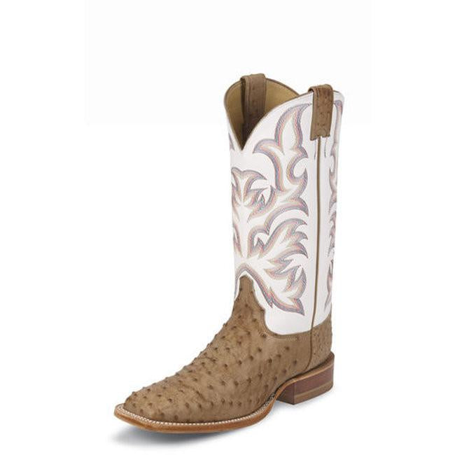 justin full quill ostrich boots square toe