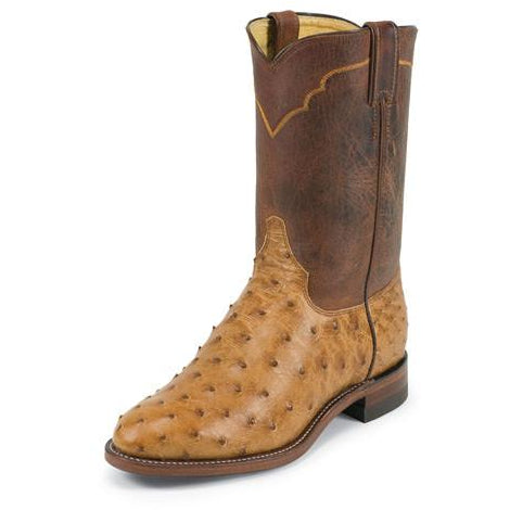 men's full quill ostrich roper boots