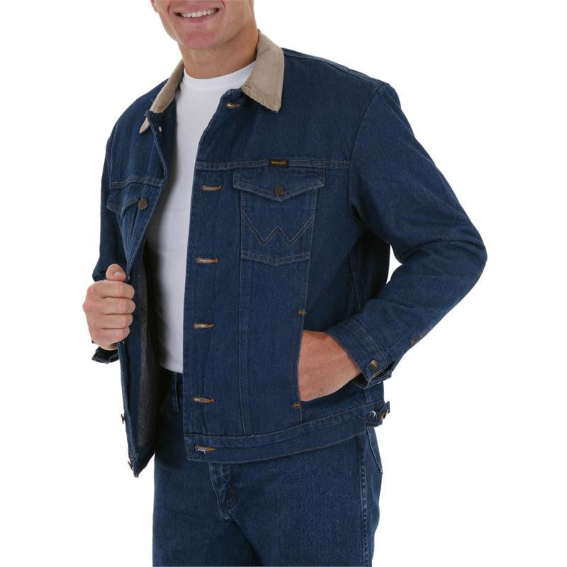 Wrangler® Blanket Lined Denim Jacket (74260PW) - Prewashed Indigo – Pete's  Town Western Wear