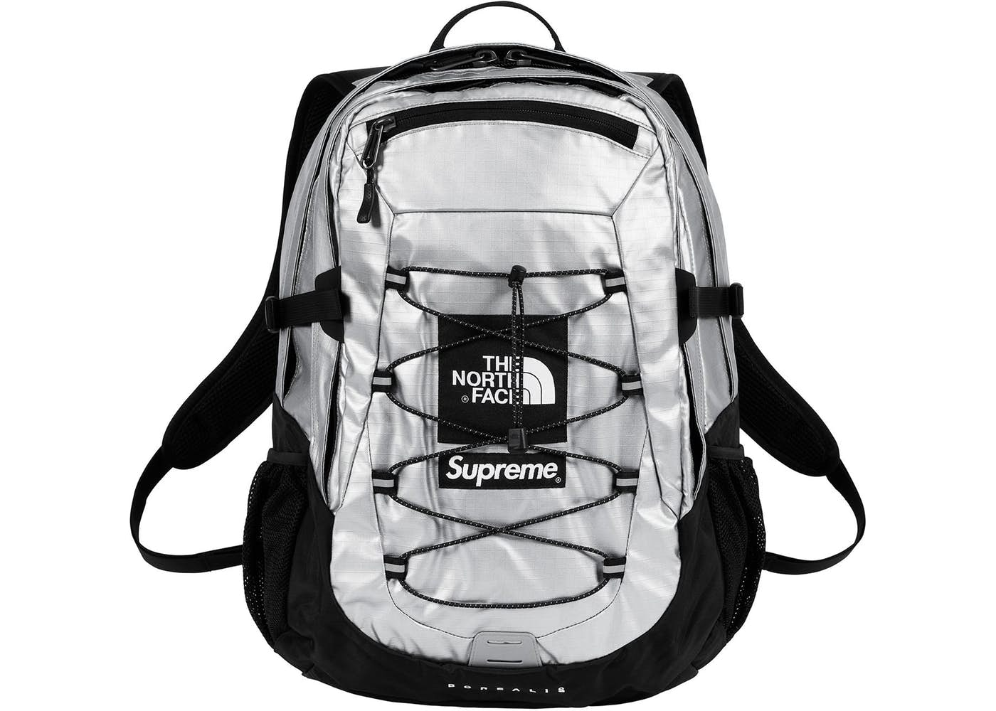 gold supreme north face backpack