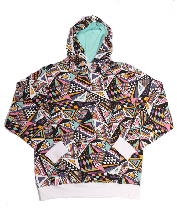 geometric print hoodie