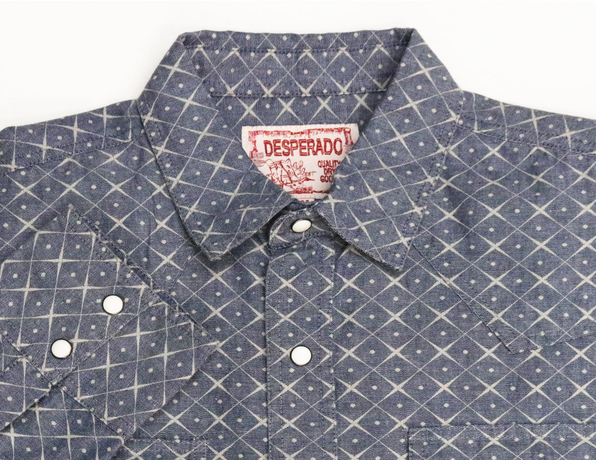 Desperado Lone Star Western Button-down Shirt (Blue) – Super Massive Shop