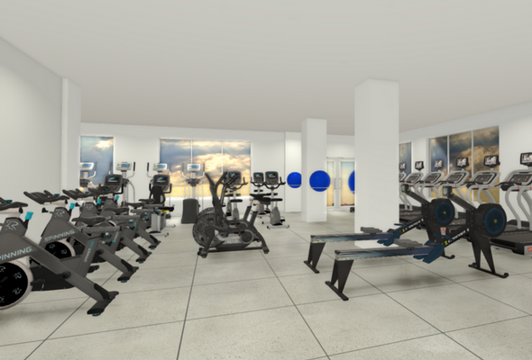 Commercial Gym 3D Render