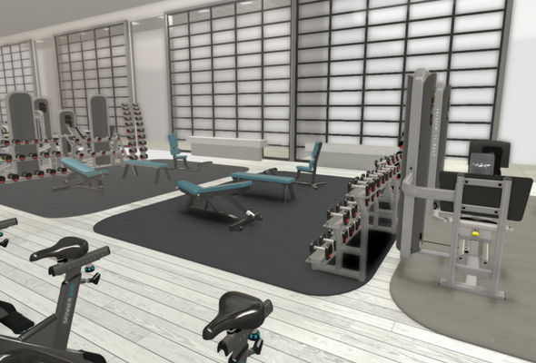 Commercial Gym 3D Render