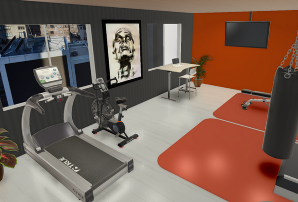 Corporate Gym 3D Render