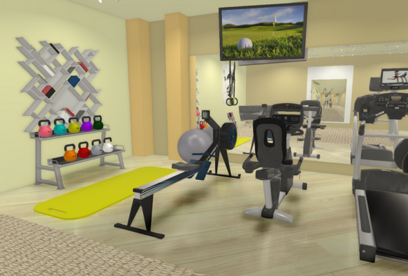 Corporate Gym 3D Render