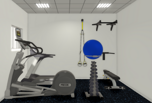 Corporate Gym 3D Render