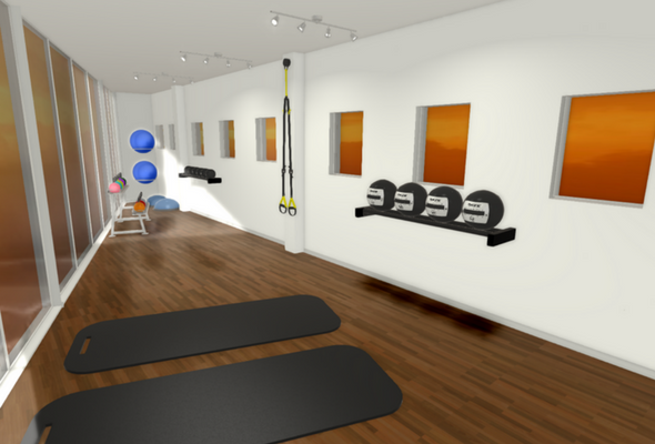 Corporate Gym 3D Render