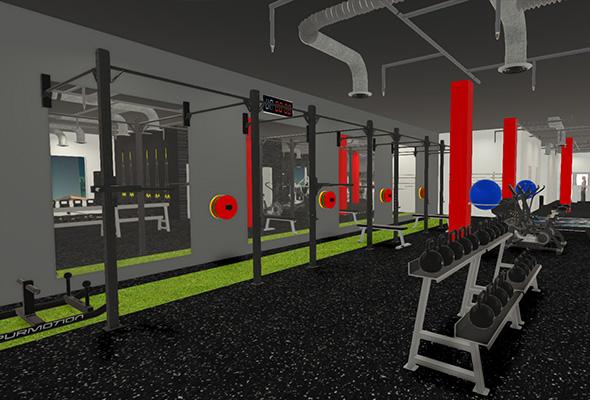 Cross Training Gym 3D Render