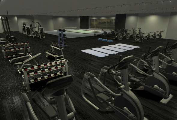 Hotel Gym 3D Render