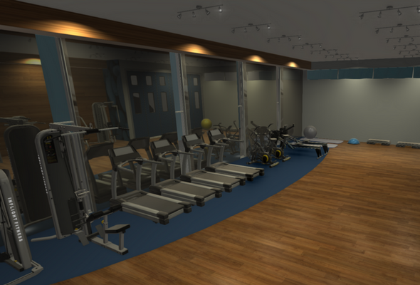 Hotel Gym 3D Render