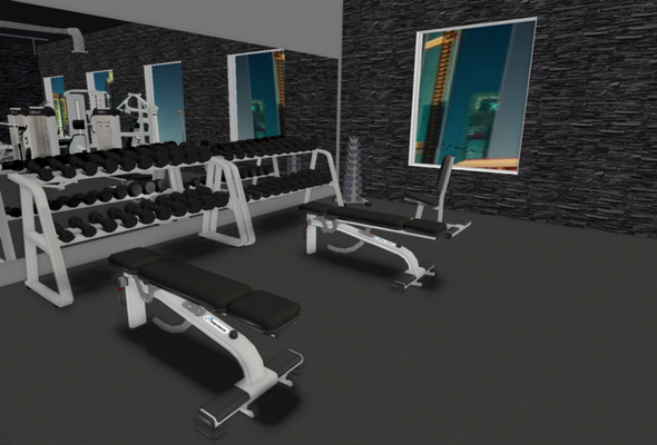 Hotel Gym 3D Render