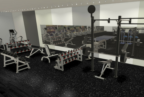 Housing Development Gym 3D Render