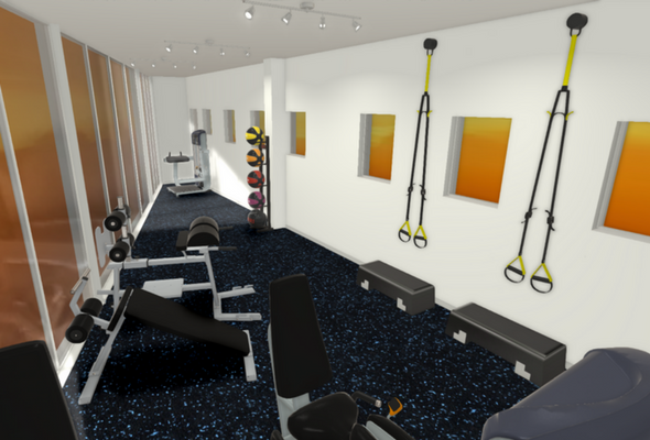 Housing Development Gym 3D Render