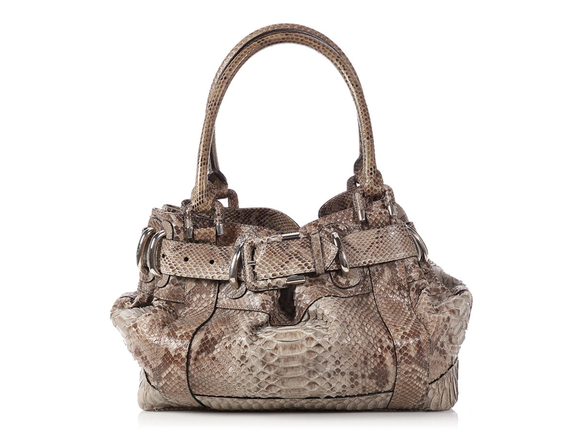 Burberry Large Woven Python Beaton Bag - Ann's Fabulous Closeouts