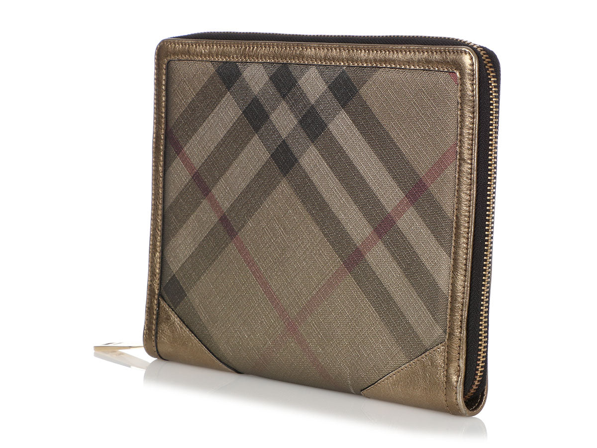 Burberry Gold Check Iconic Tablet Case - Ann's Fabulous Closeouts