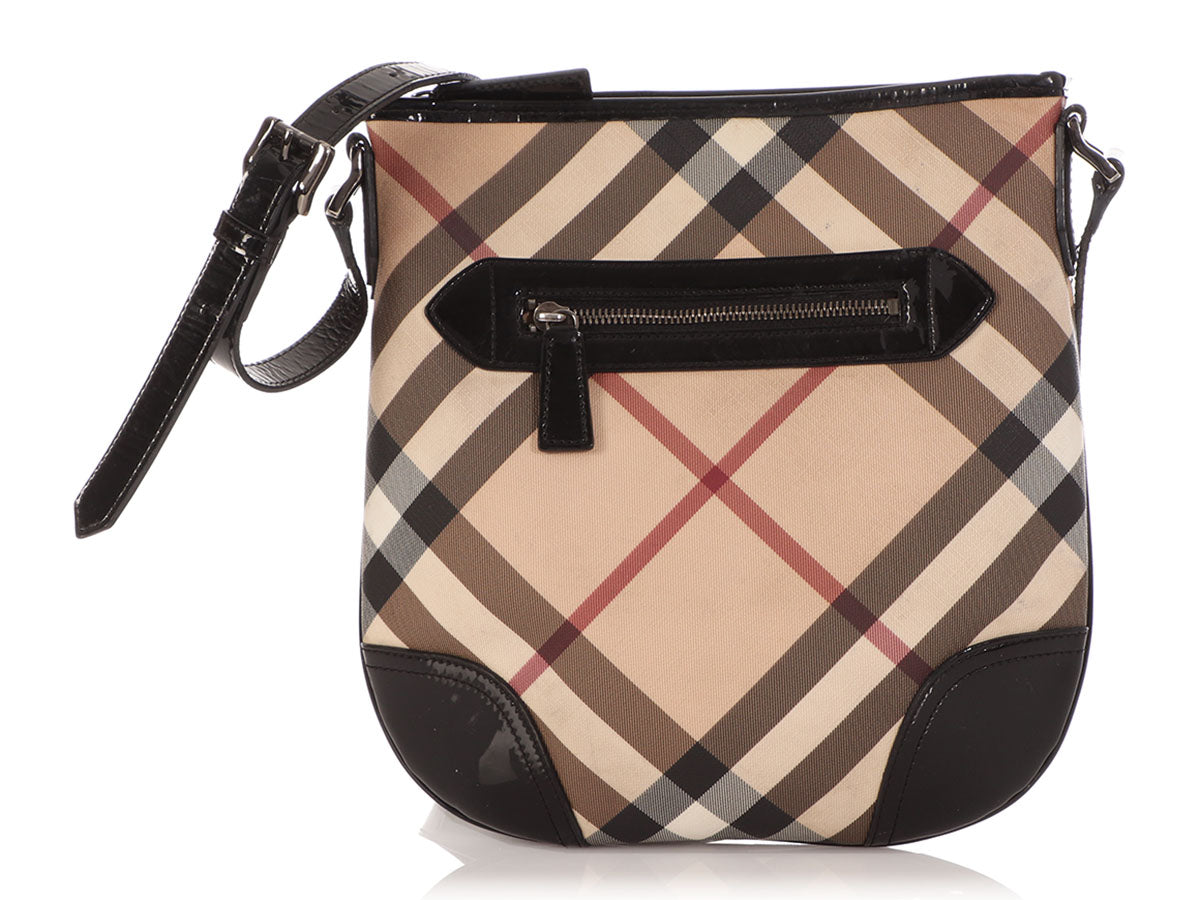 burberry check canvas crossbody bag