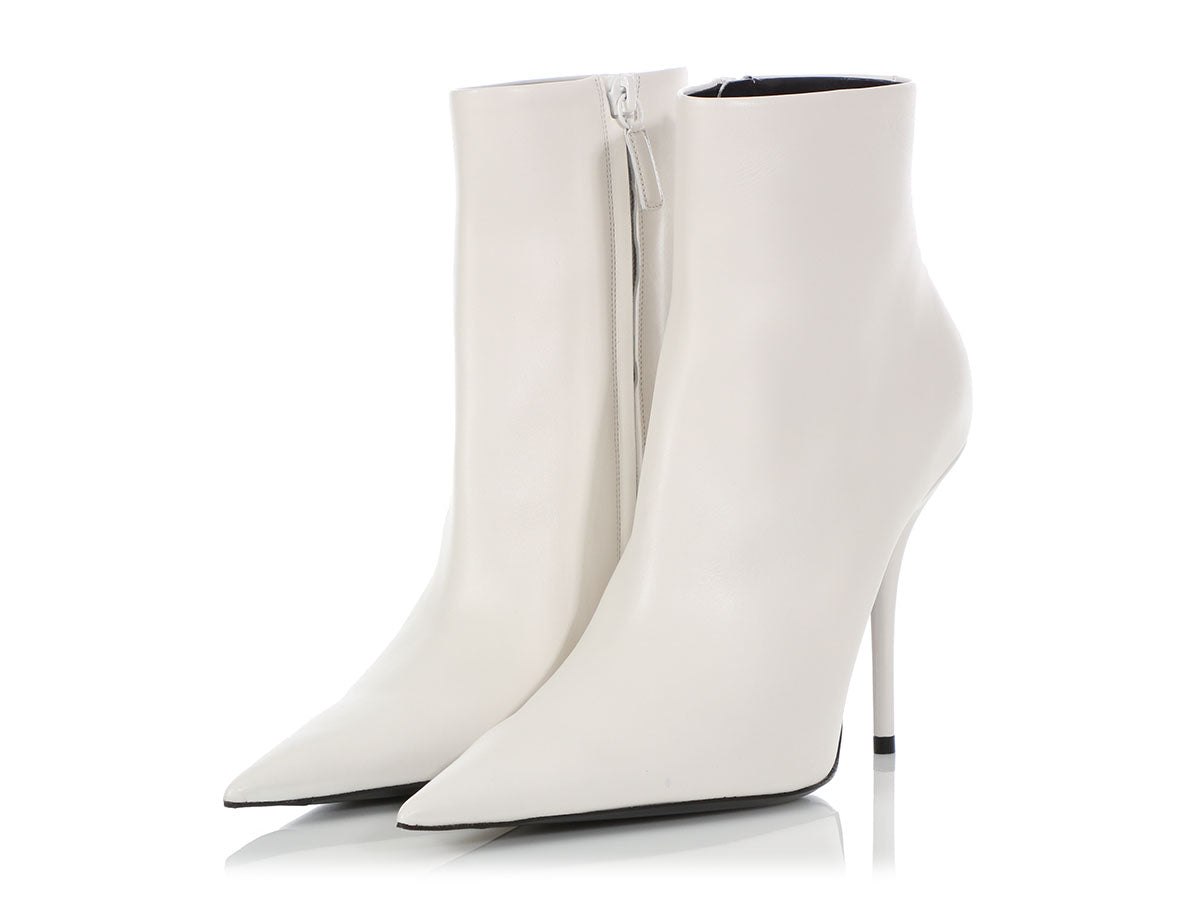 balenciaga white ankle boots