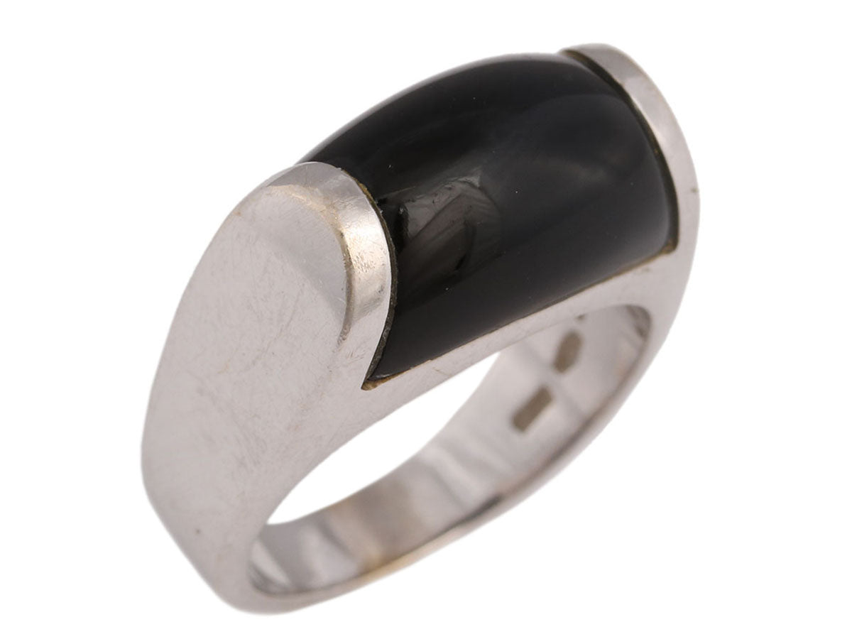 Bulgari 18K Gold Onyx Tronchetto Ring - Ann's Fabulous Closeouts