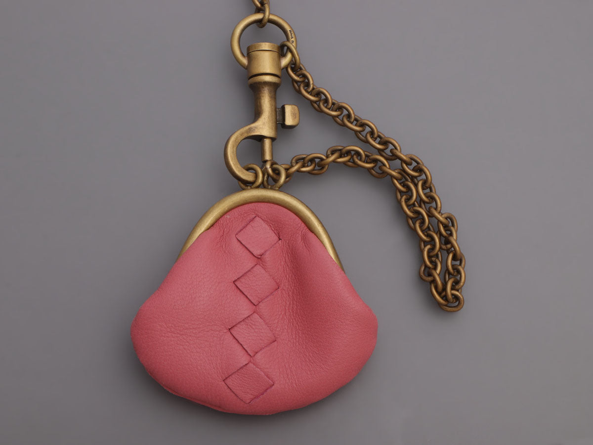 Bottega Veneta Pink Leather Coin Purse Charm - Ann's Fabulous