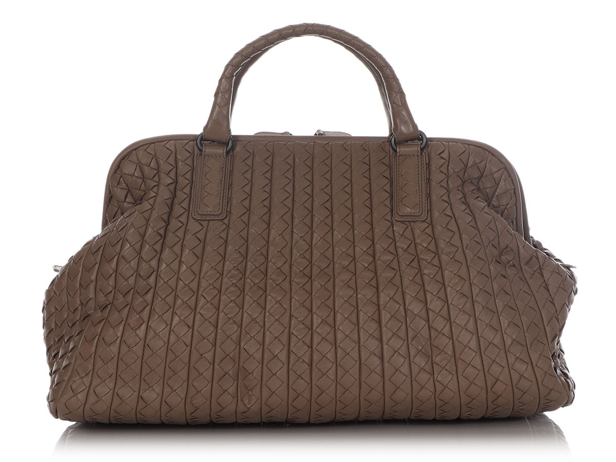 Bottega Veneta Large Taupe Top Handle Frame Bag - Anns Fabulous Closeouts product image