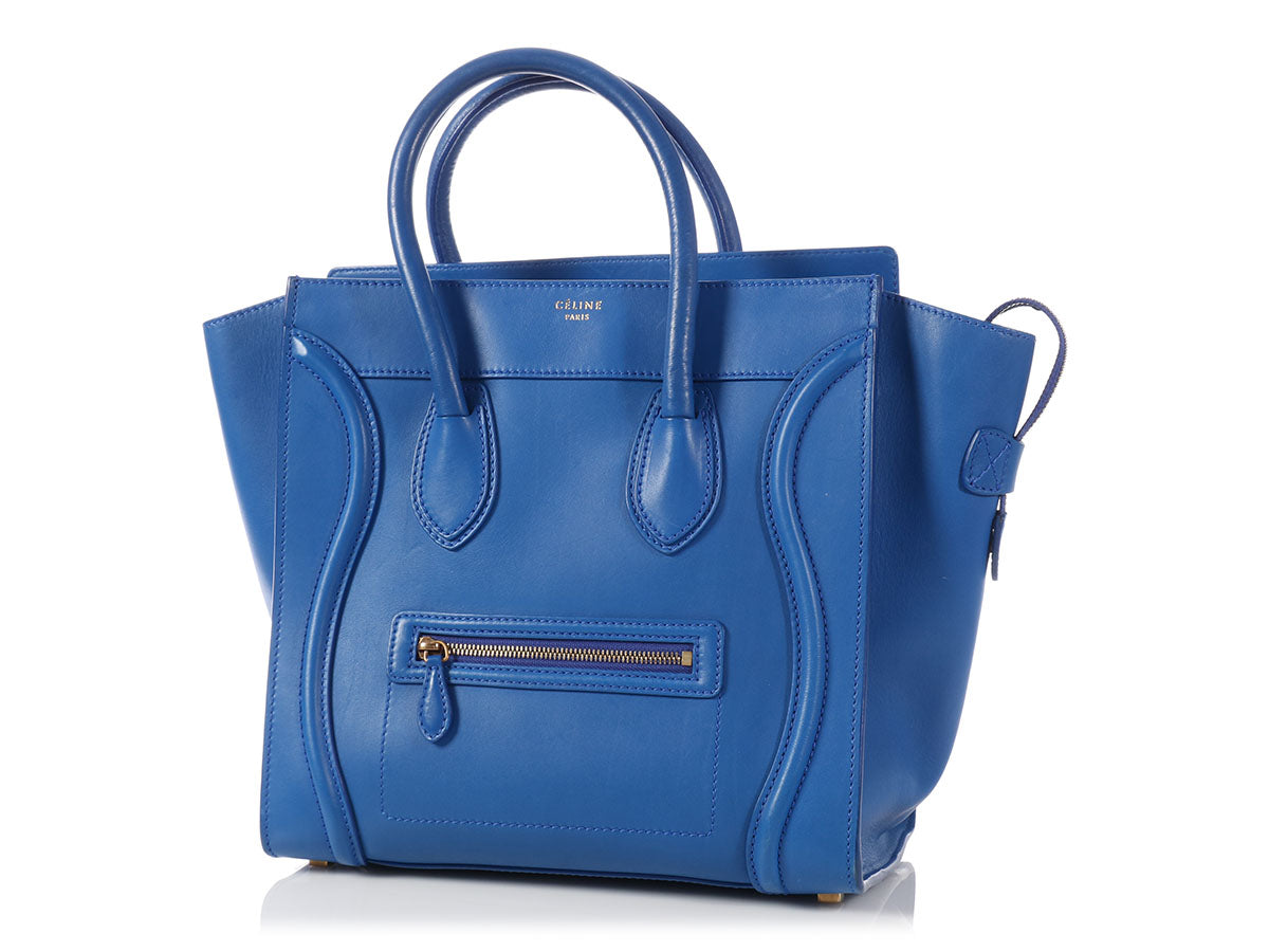 celine mini luggage blue