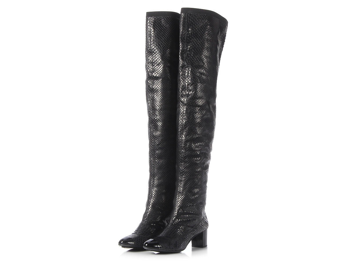 chanel over the knee boots